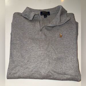 Boys Polo by Ralph Lauren Light Gray Quarter-Zip Sweatshirt